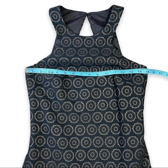 NWT Trina Turk Black Bronze Metallic Ruffled Hem Dress sz 0 - Picture 7 of 12